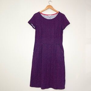 Boden Phoebe Jersey Knit Dress Glasses Print